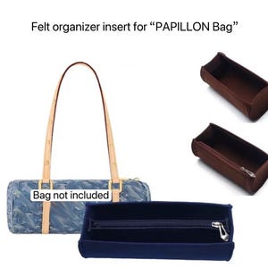 Elevate & Protect,Purse Organizer Insert Fit "Papillon Bag" Felt Pouch,Organize in Style with Your Choice of Color and Design,JD-224102