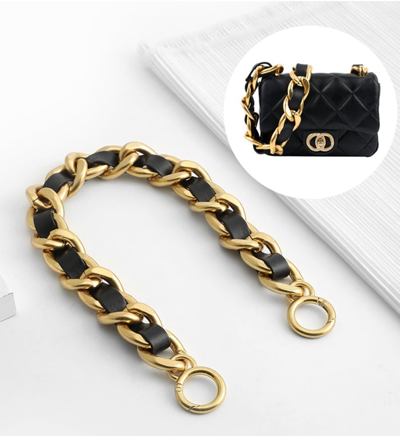 Chaîne de sac à main en cuir entièrement cuivré de haute qualité, vieil or 26 mm, bandoulière en métal pour sac à main, chaîne de remplacement de sac à main, accessoires de sac, JD2648 image 13