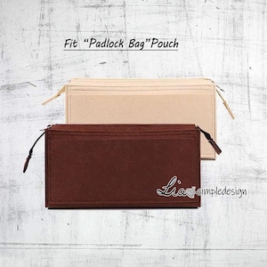 2 Size Purse Organizer Insert Fit &quot;Padlock Bag&quot; Pouch Handbag Shaper Premium Felt,Bag Shaper,Bag Liner, JD-221810