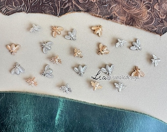 PACK of 5 Metal Gold Honeybee Rivets studs, Leather Studs, Leather Craft Decorative Rivet, M-22178