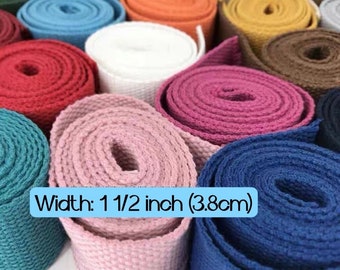 32 Color, 1 1/2 Inch Cotton Webbing Heavy Duty Bag handles, bag strap for tote bag Upholstery Webbing ,BY220507