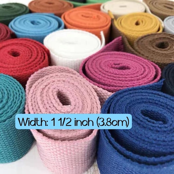 32 Color, 1 1/2 Inch Cotton Webbing Heavy Duty Bag handles, bag strap for tote bag Upholstery Webbing ,BY220507