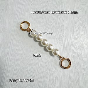 Pearl High Quality Purse Extension Chain, Alloy and Pearl, Metal Shoulder Extension Handbag Strap, Bag Strap, Bag Accessories, JD-221748
