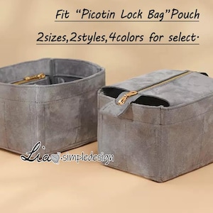 2 Size Purse Organizer Insert Fit &quot;Picotin Lock Bag&quot; Pouch 18 22 Handbag Shaper Premium Felt,Bag Shaper,Bag Liner, JD-223066