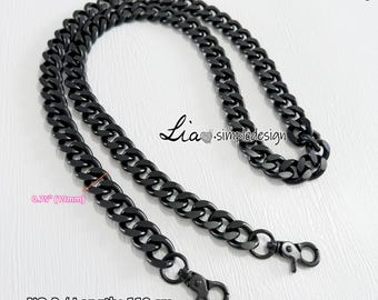 19mm Black High Quality Purse Chain Strap, Alloy and Iron, Metal