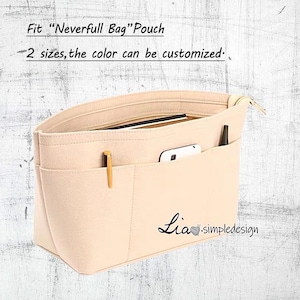 2 Size Purse Organizer Insert Fit &quot;Neverfull Bag&quot; Pouch Handbag Shaper Premium Felt,Bag Shaper,Bag Liner, JD-221827