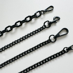 Chaîne de sac à main noire de haute qualité de 8 mm, alliage et fer, bandoulière en métal pour sac à main, chaînes de rechange pour sac à main, accessoires de sac, JD-22872