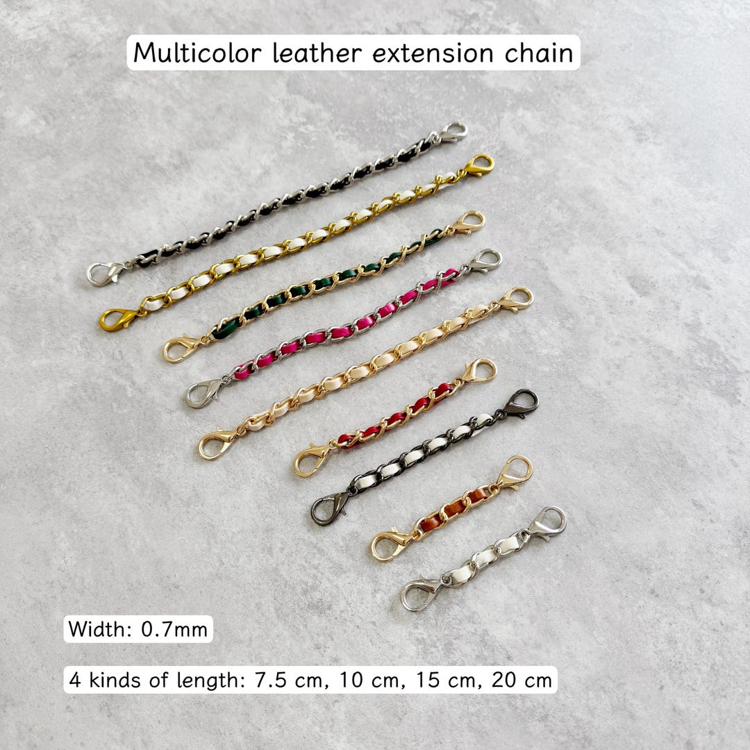 Mix & Match!multi-color PU Leather Strap,extendable Metal Chain ...