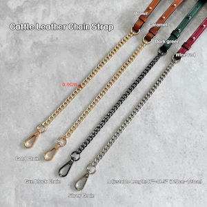 9MM High Quality Cowhide Leather Purse Chain Strap, Metal Shoulder Handbag Strap, Purse Replacement Chains, Bag Accessories, JD-224025