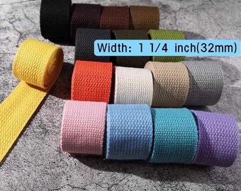 56 Color, 1 1/4 Inch Cotton Webbing Heavy Duty Bag handles, bag strap for tote bag Upholstery Webbing ,BY222016