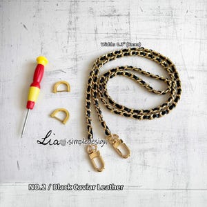 Cadena para bolso de mano de alta calidad bañada en oro de 24 quilates, correa de cuero de caviar y cobre, correa de metal para bolso de hombro, correa para bolso, accesorios para bolso, JD-221775