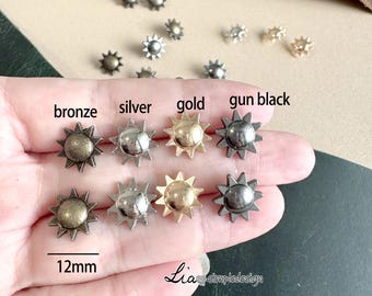PACK of 10 Metal Brass Sun Rivets studs, Leather Studs, Leather Craft Decorative Rivet, M-22248