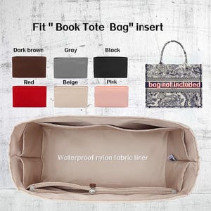 Väskorganisatör i 4 storlekar, nyloninlägg, passar "Book Tote S/M/L"-väska, mini-väska, S/M/L, handväska, premiumfilt, väskformare, väskfoder, JD-223985