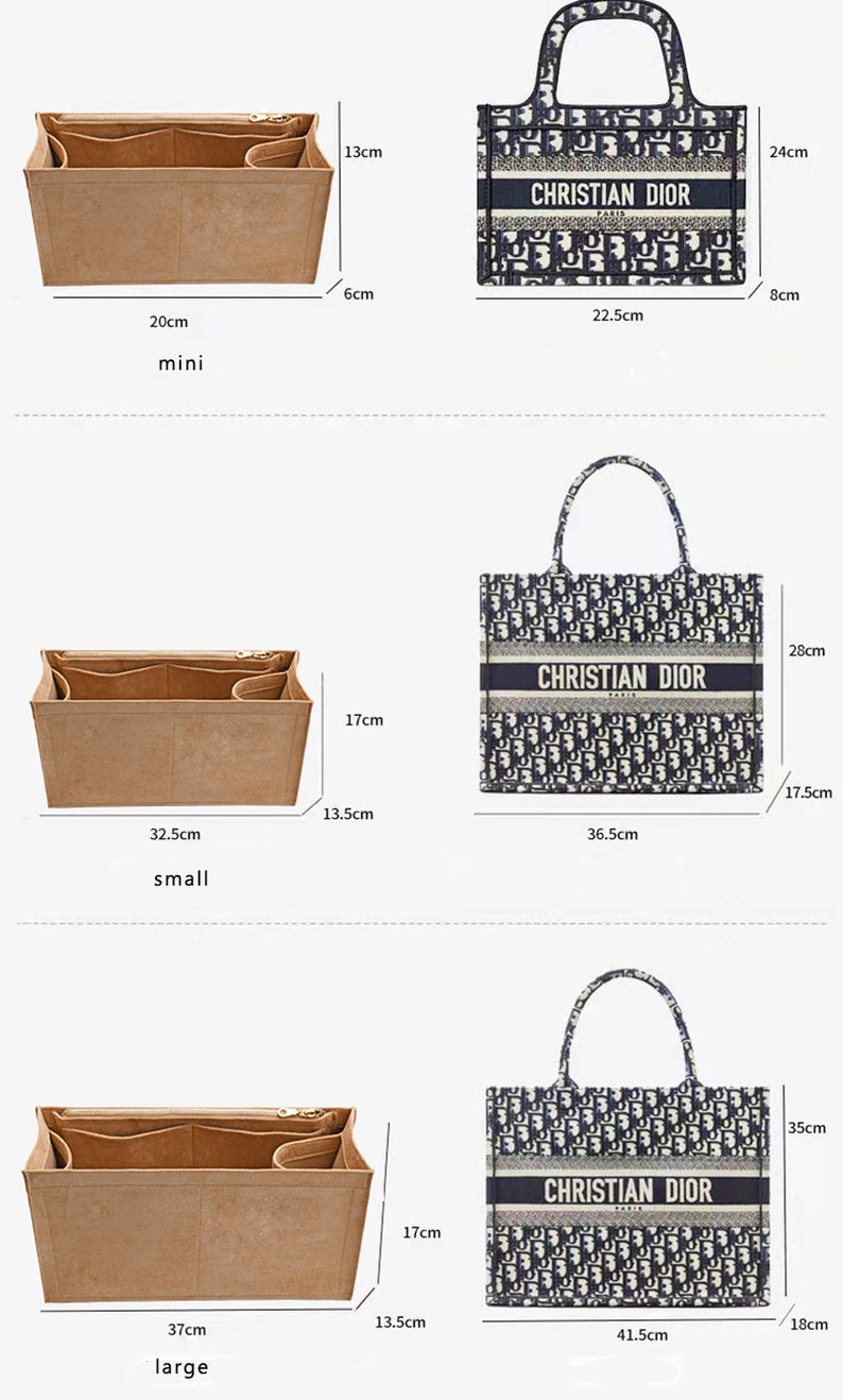 4 Size Purse Organizer Insert Fit Book Tote Bag Pouch 18 22 Handbag Shaper Premium Felt,Bag Shaper,Bag Liner, JD-222152 image 3