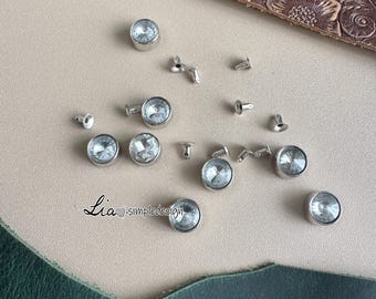 PACK of 10 Rhinestone Round Rivets studs, Leather Studs, Leather Craft Decorative Rivet, M-22262