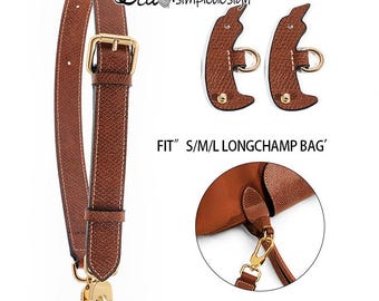 Correa de cuero de alta calidad para bolso Longchamp tallas S/M/L, asa de repuesto y correa cruzada metálica. A-66/JD-3681