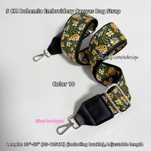 Correa de lona para bolso con bordado bohemio de 5 cm, correa de lona de alta calidad, correa de lona para bolso de hombro, asa de repuesto, accesorios para bolsos, JD-22766