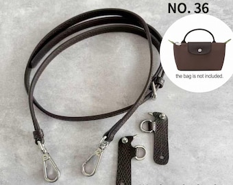 High Quality Leather Wrapping Fit "Longchamp MINI Bag" Leather Shoulder Handbag Strap,Replacement Handle,Metal Crossbody Bag Strap,222142-2