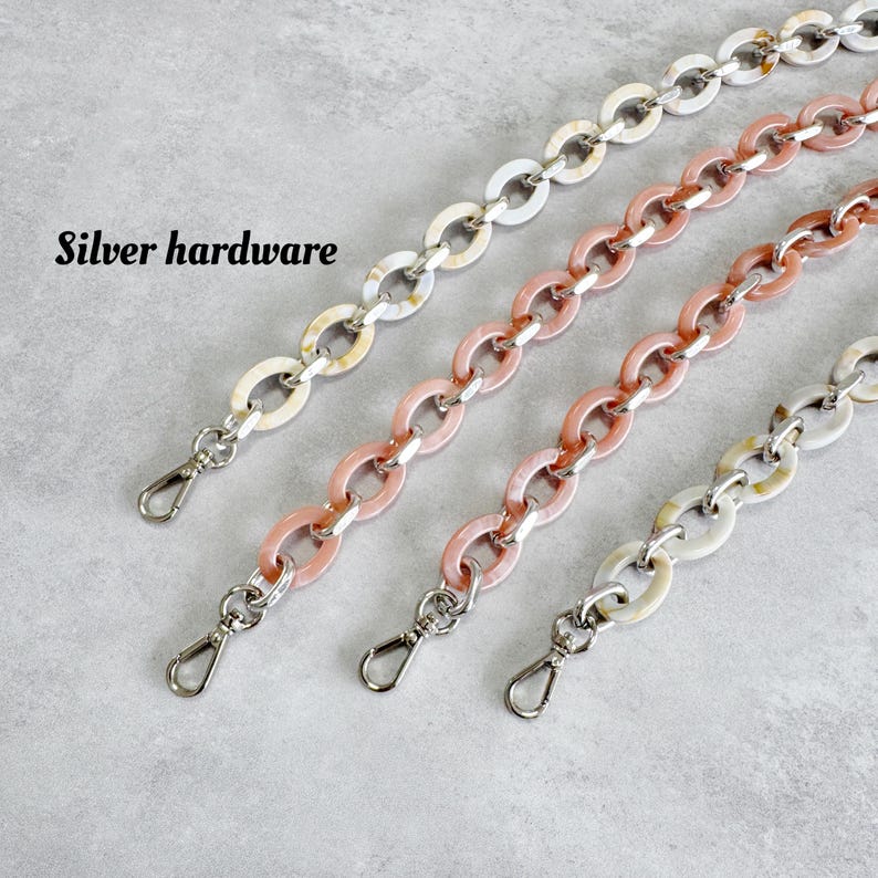 Corrente de acrílico de alta qualidade para bolsa, alça de metal para bolsa de ombro, corrente de reposição para alça, alça de corrente de metal para bolsa transversal, LD-223611 imagem 3