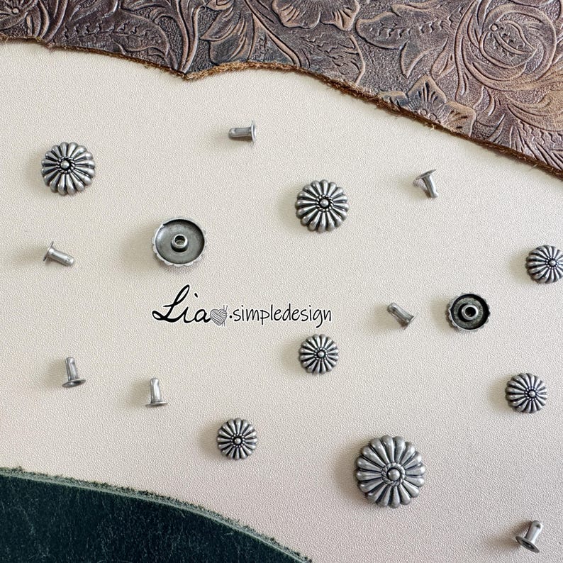 PACK of 30, Old Silver Chrysanthemum Rivets Studs, Pumpkin Rivet ...