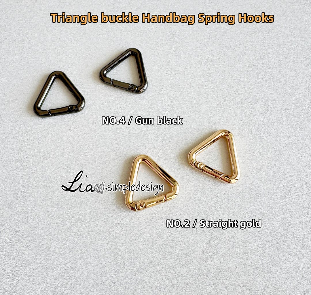 Triangle Ribbon Buckle SET of 2, Triangle Buckle Handbag Purse Bag Spring Hooks, Metal ...