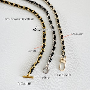 21 couleurs, chaîne de sac à main de haute qualité de 7 mm, cuivre et cuir PU, bandoulière en métal pour sac à main, bandoulière, accessoires de sac, JD-223156