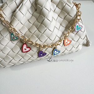 Colorful Heart Bag Charm High Quality Purse Chain,Purse Straps,Metal Shoulder Handbag Strap,Bag Strap,Bag Accessories.223862