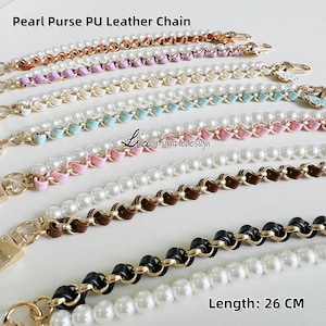 Cadena de bolso de perlas de alta calidad, aleación y cuero de PU, correa de bolso de hombro de metal, correa de bolso, accesorios de bolso, JD-223849