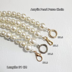 Chaîne de sac à main Pearl de haute qualité, alliage et perle, Bandoulière de sac à main en métal, Bandoulière de sac, Accessoires de sac, Amovible, JD-22783