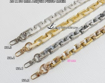 Acrylic High Quality Purse Chain, Metal Shoulder Handbag Strap, Replacement Handle Chain, Metal Crossbody Bag Chain Strap,LD-223828