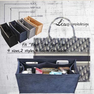 Organizador de bolsos de 4 tamaños, compatible con bolsas tipo "Book Tote Bag" de 18" y 22", moldeador de bolsos de fieltro premium, moldeador de bolsos, forro para bolsos, JD-222152