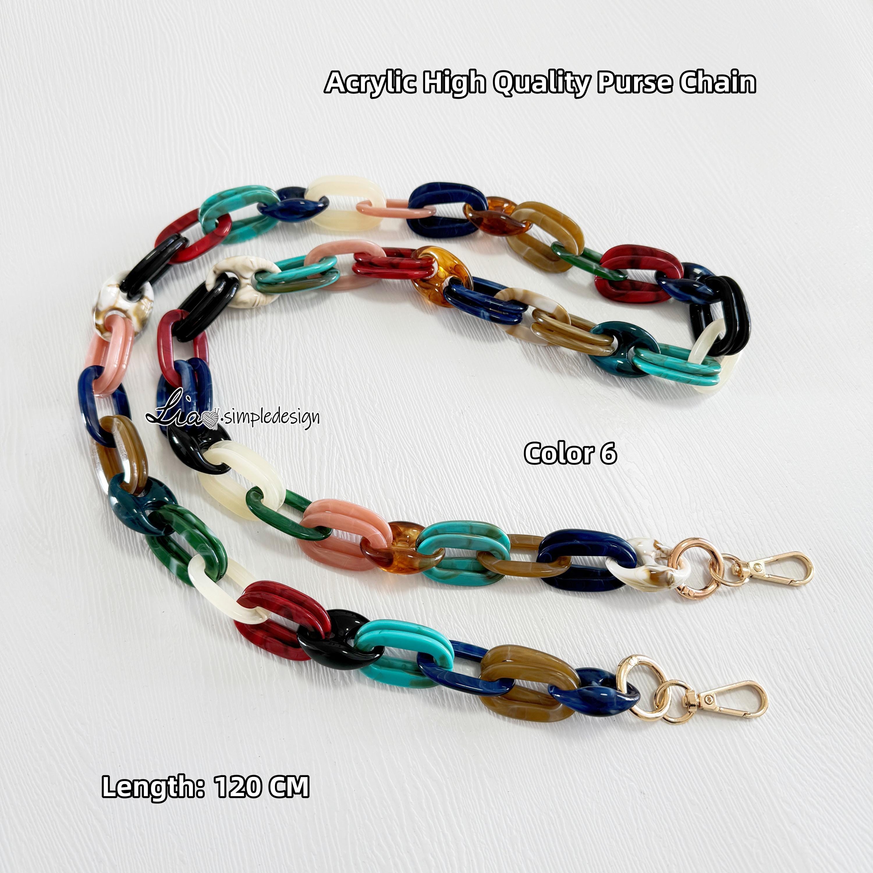 Acrylic High Quality Purse Chain, Metal Shoulder Handbag Strap