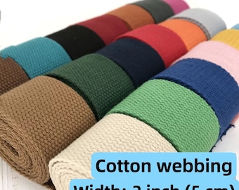 25 Color, 2 Inch Cotton Webbing Heavy Duty Bag handles, bag strap for tote bag Upholstery Webbing ,BY220508