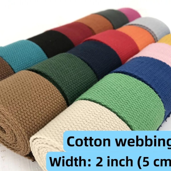 25 Color, 2 Inch Cotton Webbing Heavy Duty Bag handles, bag strap for tote bag Upholstery Webbing ,BY220508