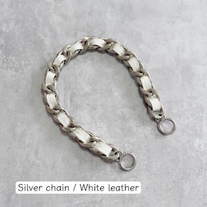 Chaîne de sac à main en cuir entièrement cuivré de haute qualité, vieil or 26 mm, bandoulière en métal pour sac à main, chaîne de remplacement de sac à main, accessoires de sac, JD2648 White