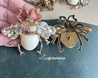 PACK of 5 Metal Gold Bee Rivets studs, Leather Studs, Leather Craft Decorative Rivet, M-22272