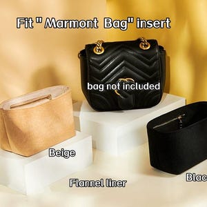Purse Organizer Insert Fit &quot;Marmont Bag&quot; Pouch Handbag Shaper Premium Felt,Bag Shaper,Bag Liner, JD-223993
