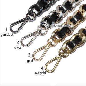 20mm High Quality Purse Real Leather Chain Strap, Alloy and Leather, Metal Shoulder Handbag Strap, Bag Strap,bag accessories, JD-222428