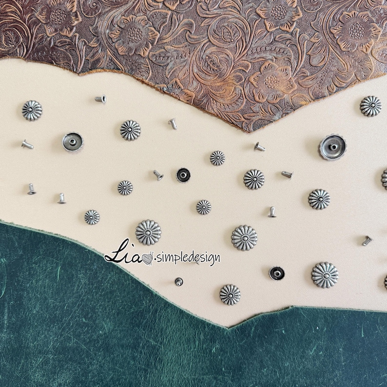 PACK of 30, Old Silver Chrysanthemum Rivets Studs, Pumpkin Rivet ...
