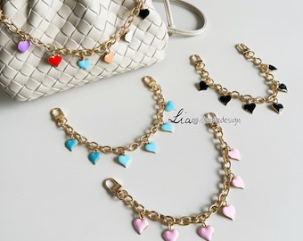 Colorful Heart Bag Charm High Quality Purse Chain,Purse Straps,Metal Shoulder Handbag Strap,Bag Strap,Bag Accessories.223863