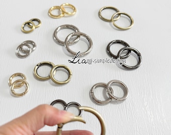SET of 2, O-Ring Buckle Handbag Purse Bag Spring Hooks, Metal Shoulder Strap Buckle, Link Buckle, Swivel Trigger Clips Snap Loop, PJ-22159
