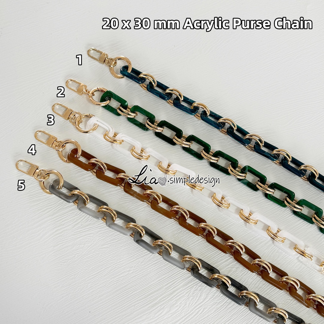 20×30 mmアクリル高品質財布チェーン、メタルショルダーハンドバッグ