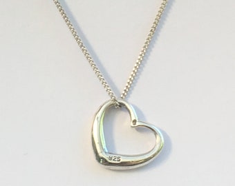 BFF Birthday Gift Silver Heart Necklace 