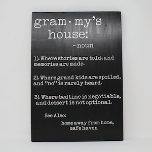 Definition of Grammy&#39;s House Wood Sign, Custom Grandmother Gift Wall Hanging Signs, Personalized Granny Gifts, Gramma Wooden Defining Gram&#39;s