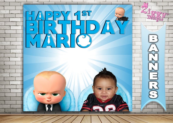 the boss baby banner the boss baby birthday backdrop the etsy baby birthday banner
