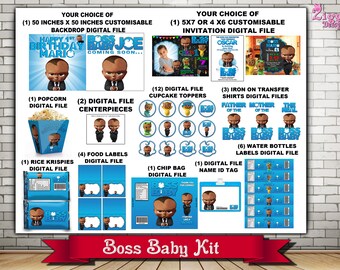 Boss Baby Party Kit African American, The Baby Boss Kit , Boss Baby Birthday kit, Boss Baby Baby shower Kit