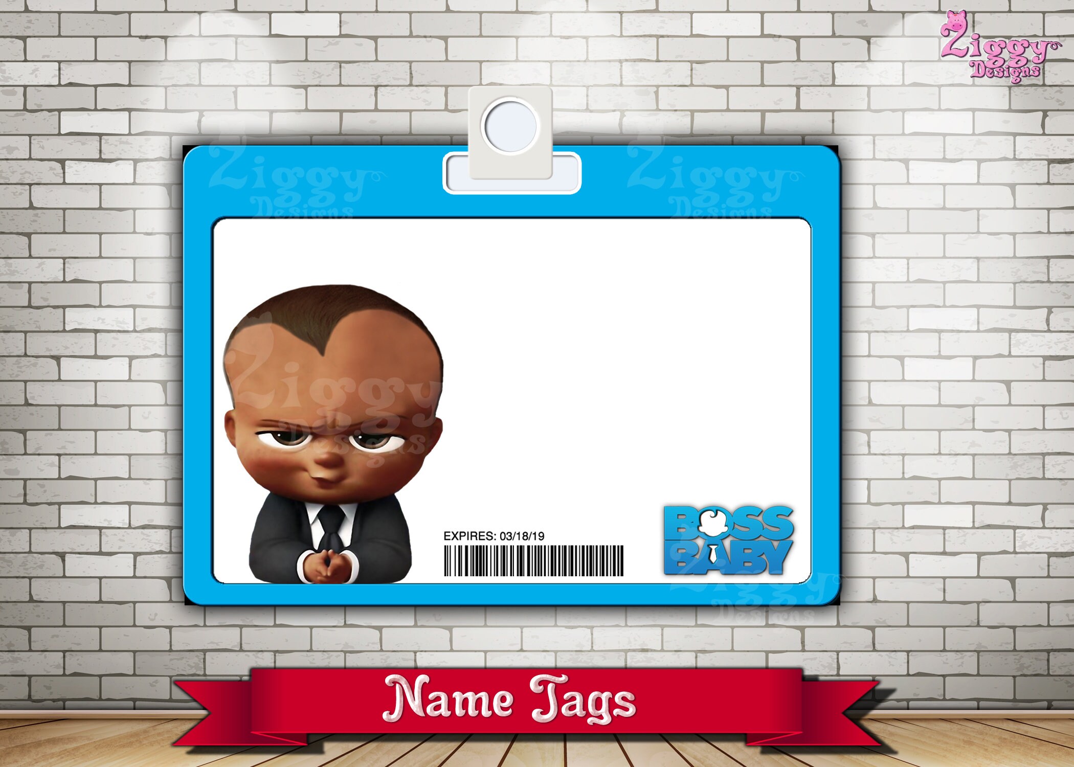 The Boss Baby AfricanAmerican Name Tags Name Tags The Boss Etsy