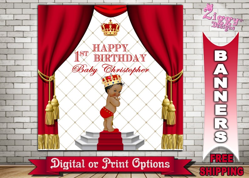 Gold And Red Prince Crown Coming Soon Banner Baby Shower Etsy