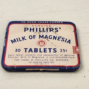 Vintage Phillips Milk of Magnesia Tin