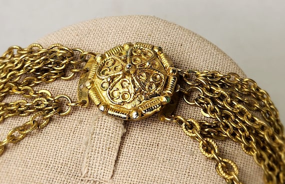 Corocraft Gold Tone  Multi-Chain Necklace - image 1